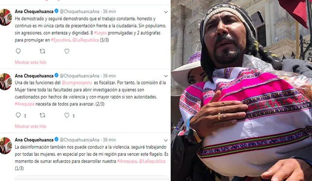 Ana María Choquehuanca responde a Cáceres Llica: Seguiré trabajando por todas las mujeres