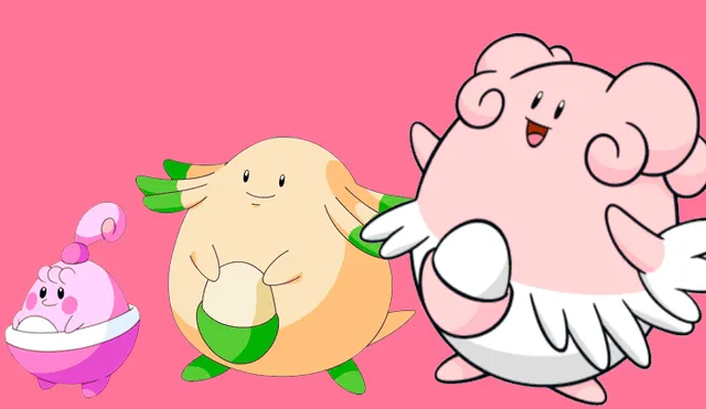 Familia evolutiva de Happiny, Chansey y Blissey shiny en Pokémon GO, quienes debutan en esta variante por el evento de San Valentín.