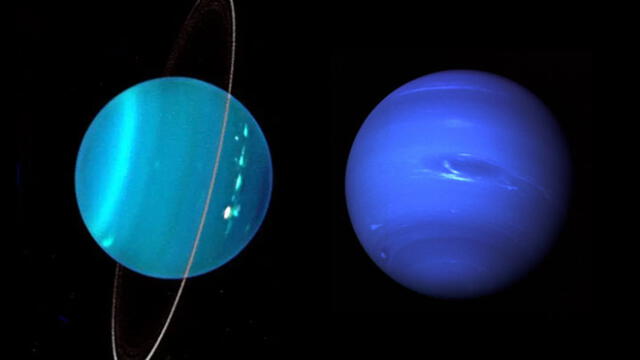 Urano y Neptuno. Fotos: W.W. Keck Observatory / NASA.