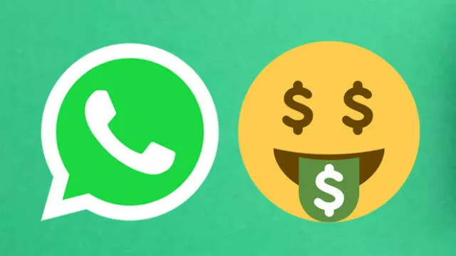 Emoji de WhatsApp de la cara con dinero en los ojos y en la boca.