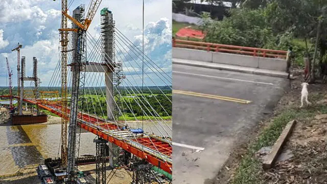 Loreto: puente Nanay no culmina a pesar de promesas en el 2021. Foto: composición LR/MTC/captura video Exitosa