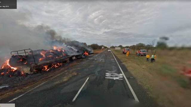 Desliza las imágenes para ver la trágica escena que se logró registrar en Australia. Foto: Google Maps