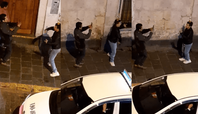 Video es viral en Facebook. El joven se puso a bailar totalmente ebrio en las calles de Arequipa, sin imaginar que una persona lo estaba grabando desde un segundo piso. Foto: Captura.
