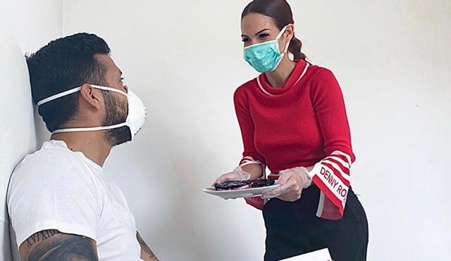 Ezequiel Garay junto a su pareja durante la cuarentena por el coronavirus. Foto: Instagram