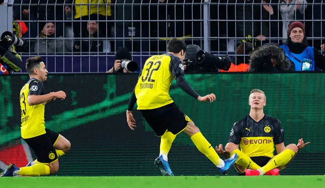 Erling Haaland le marcó un doblete al PSG y pone en ventaja al Borussia Dortmund. | Foto: AFP