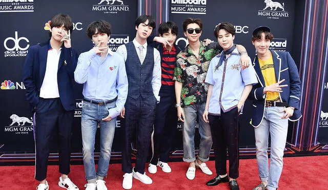 BTS en la alfombra roja de los Billboard Music Awards (2018). Foto: AFP