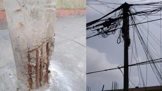 #YoDenuncio: poste con cables está a punto de caer en SJM