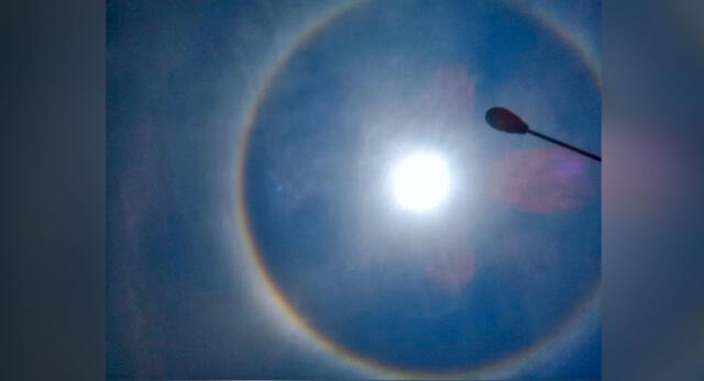 Este es el halo solar que se vio este mediodía en la ciudad de Chiclayo.