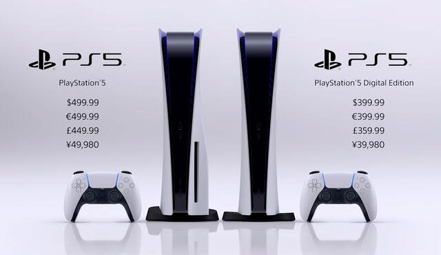 Precios oficiales de ambos modelos de PS5. Foto: PlayStation