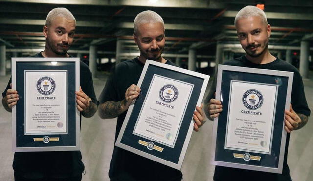 J Balvin consigue Record Guinness por sus nominaciones al Grammy Latino