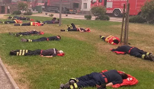 Facebook: Conmovedora escena de bomberos que luchan contra incendio en Portugal