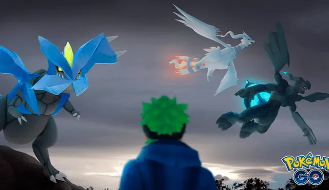 Reshiram, Zekrom y Kyurem en Pokémon GO.
