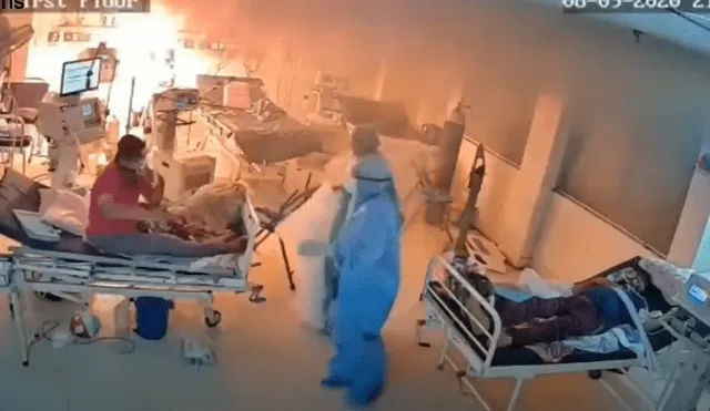 El personal de salud pudo retirar a las personas que se encontraban en la habitación donde se originó la explosión. Foto: captura