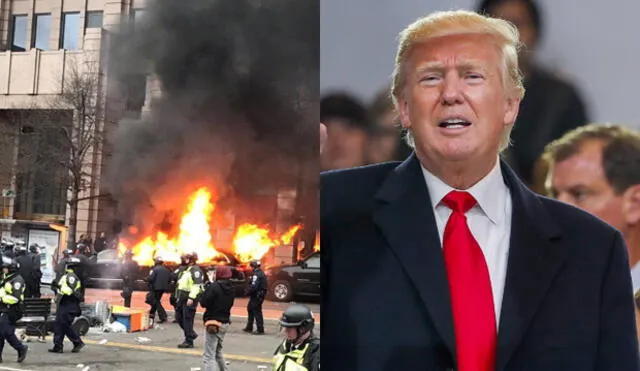 Donald Trump: manifestantes prenden fuego a limusina a cuadras de la Casa Blanca