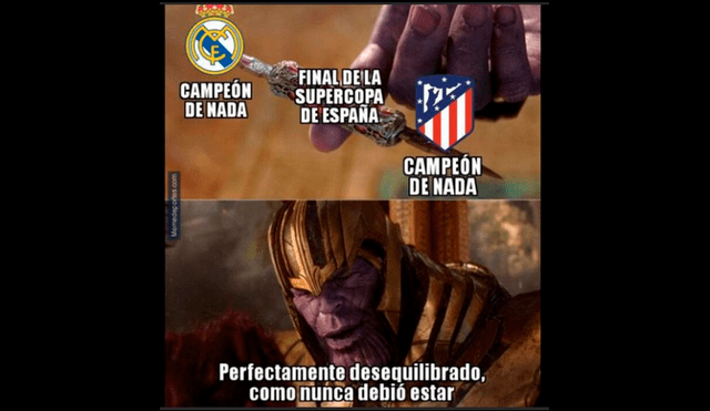 Real Madrid vs Atlético Madrid: memes por la final Supercopa de España. Foto Facebook.