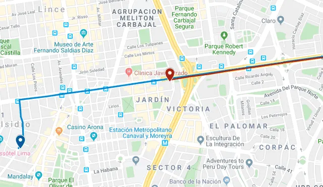 Desliza hacia la izquierda para conocer con Google Maps la ruta que usarán los hinchas para llegar al Estadio Monumental.