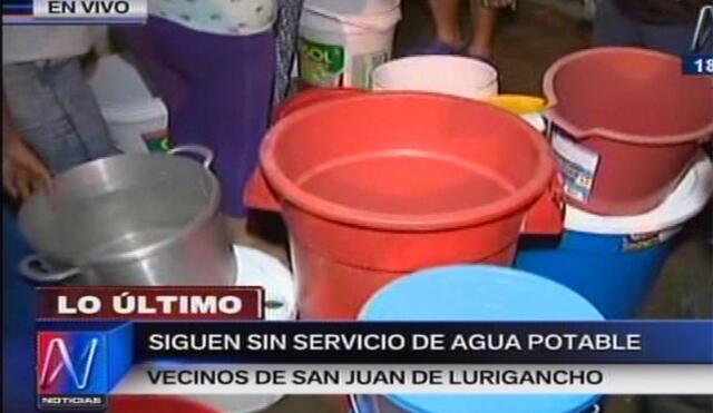 Vecinos de San Juan de Lurigancho siguen sin servicio de agua potable