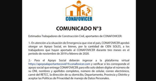 Conafovicer tiene el objetivo de ser una institución al servicio de los trabajadores de la construcción. (Foto: AS)