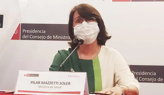 Pilar Mazzetti en conferencia de prensa informó las nuevas medidas restrictivas por fuestas de finde años. Foto: Grace Mora / URPI-GLR