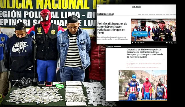 Medios internacionales quedaron sorprendidos con el 'Operativo Marvel'. Foto: composición Gerson Cardoso LR/PNP/captura El País/Clarín.