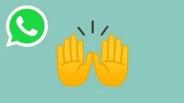 Emoji de WhatsApp "levantando las manos"