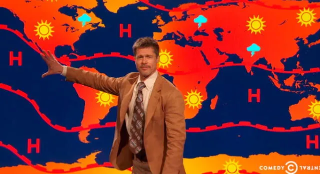 YouTube: Brad Pitt se convirtió en presentador del tiempo [VIDEO]