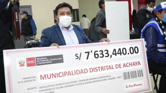 Puno. Ministerio de Vivienda transfirió recursos a municipalidad como parte del programa Arranca Perú.