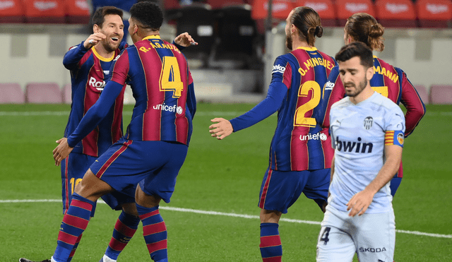 Lionel Messi marcó el primero para el Barcelona. Foto: AFP
