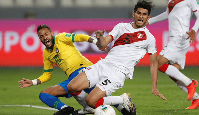 MisterChip dio a conocer su reacción por el penal cobrado a favor de Brasil que significó el 3-2 contra Perú. Foto: EFE / PAOLO AGUILAR POOL.