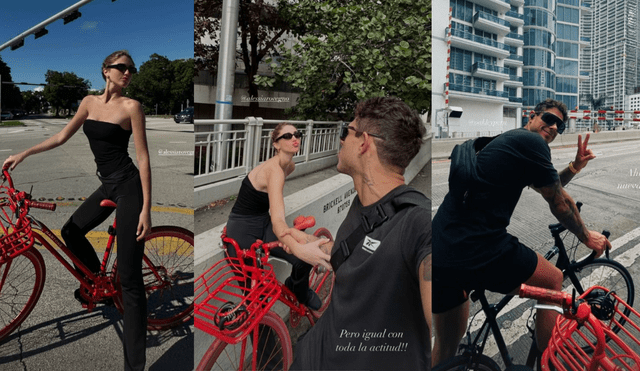 Alessia Rovegno disfrutó de un día en bici junto a Hugo García. Foto: composición LR/Instagram