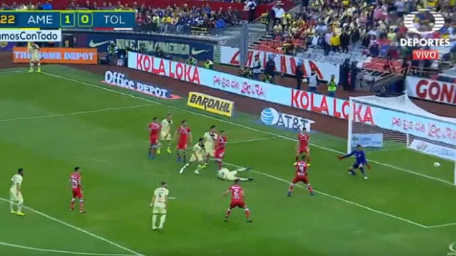 América vs Toluca: mira el gol de Bruno Valdez para el 2-0 en el estadio Azteca [VIDEO]
