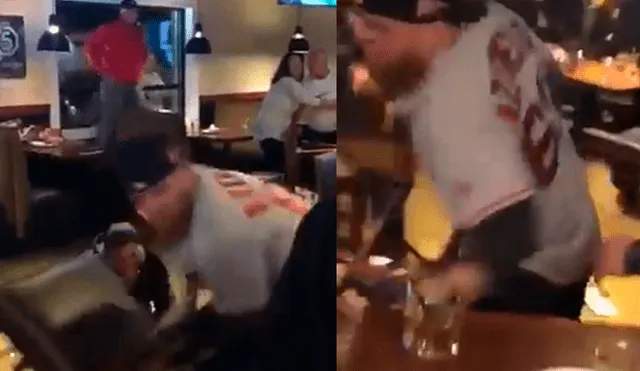 Brutal pelea entre hinchas de béisbol en un bar se volvió viral [VIDEO]