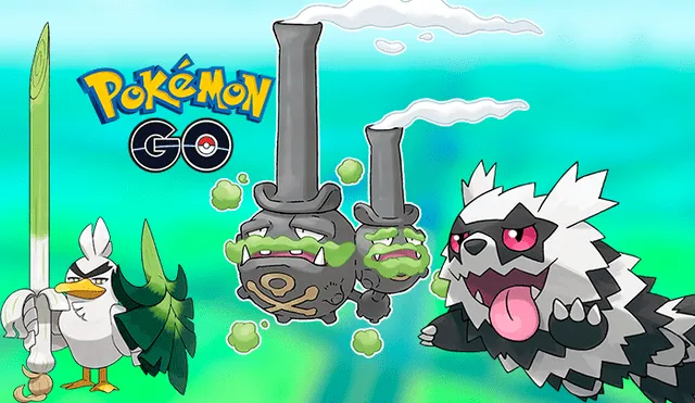 Weezing, Zigzagoon en su forma Galar y Sirfetch'd es la evolución de Farfetch'd