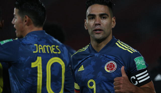 Radamel Falcao marcó el gol de la igualdad para Colombia en los descuentos del partido. Foto: EFE