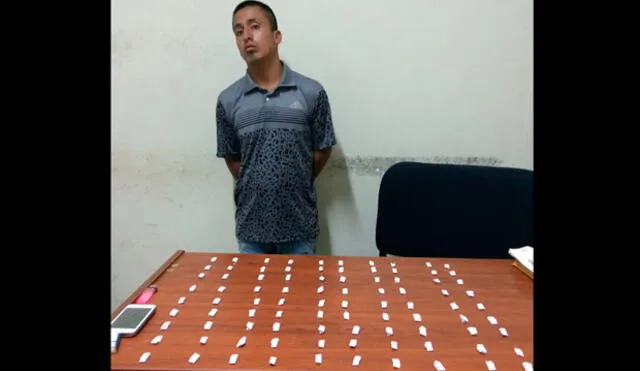 Chiclayo: Policía detiene a dos sujetos con un centenar de "ketes" de PBC