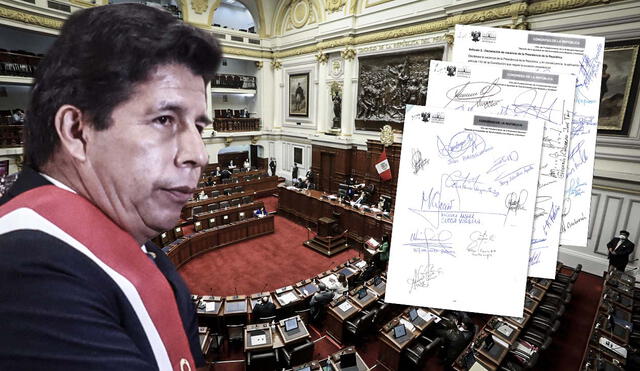 Son 67 los congresistas que firmaron la tercera moción de vacancia contra Pedro Castillo (Foto composición: La República)