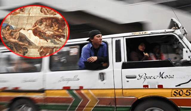 Facebook viral: Chofer devoto transforma su combi en una réplica de la Capilla Sixtina [FOTO]