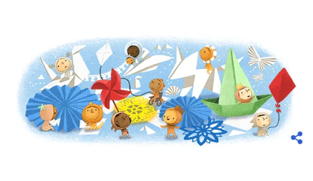 El nuevo doodle muestra la imaginación y alegría por el juego que tienen los niños. (Foto: Captura Google)