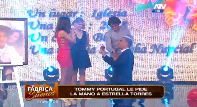 Tommy Portugal le pidió matrimonio a su novia Estrella Torres, en programa en vivo [VIDEO]