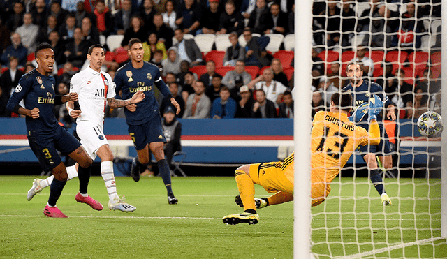 Ángel Di María marcó el primer gol del PSG en el partido contra el Real Madrid por el Grupo A de la Champions League. | Foto: AFP