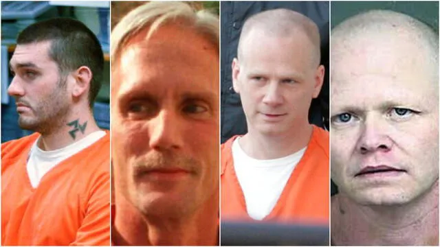 Daniel Lewis Lee, Wesley Ira Purkey, Dustin Lee Honken y Keith Dwayne Nelson, son los condenados a muerte. (Foto: Infobae)