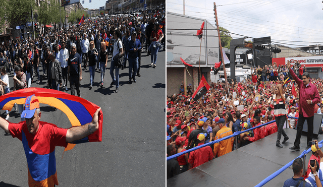 Venezolanos salen a la calle en el Día del Trabajo
