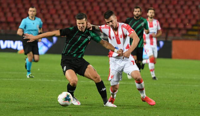 Estrella Roja goleó 5-0 al Europa FC (Gibraltar) para clasificar. Foto: @EuropaFC_Gib