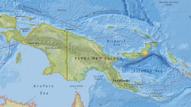 Terremoto de 7.2 grados remeció esta tarde a Papúa Nueva Guinea