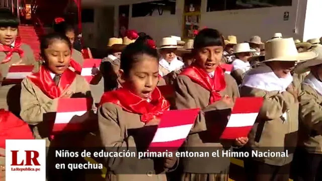 Huancayo: Niños entonan el Himno Nacional en quechua [VIDEO]