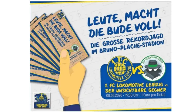 Coronavirus: Lokomotive Leipzig del futbol aleman vende boletos para partido fantasma online.