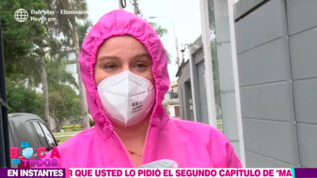 Lourdes Sacín se solidarizó con los afectados por la pandemia del coronavirus, llevando alimentos a la asociación "Sembrando esperanzas" en Carapongo. Foto: captura América TV