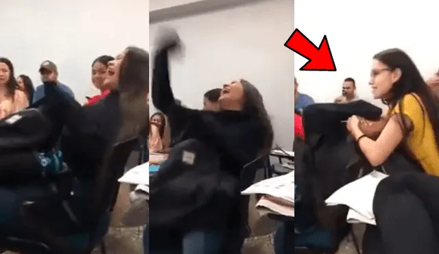 Facebook viral: chica sufre ‘ataque de risa’ en plena clase y su amiga hace algo insólito para calmarla