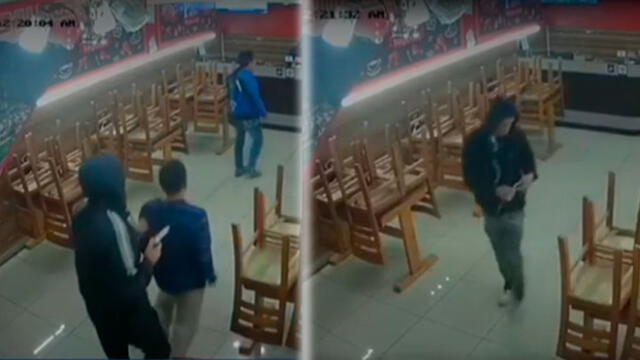 Ate: cámaras registraron un asalto en una pizzería