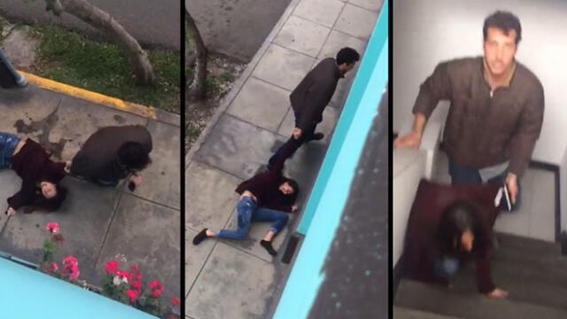 Facebook: Indignación por sujeto captado arrastrando a su pareja en plena calle [VIDEO]